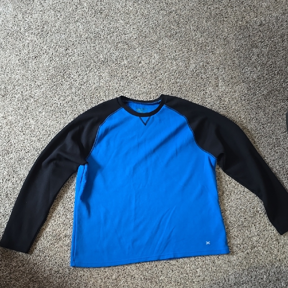 Blue and Black Long Sleeve Shirt